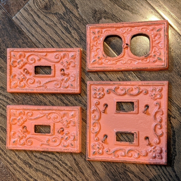 Light Switch Plates Outlet Covers Cast Iron Coral‎ - Picture 1 of 5